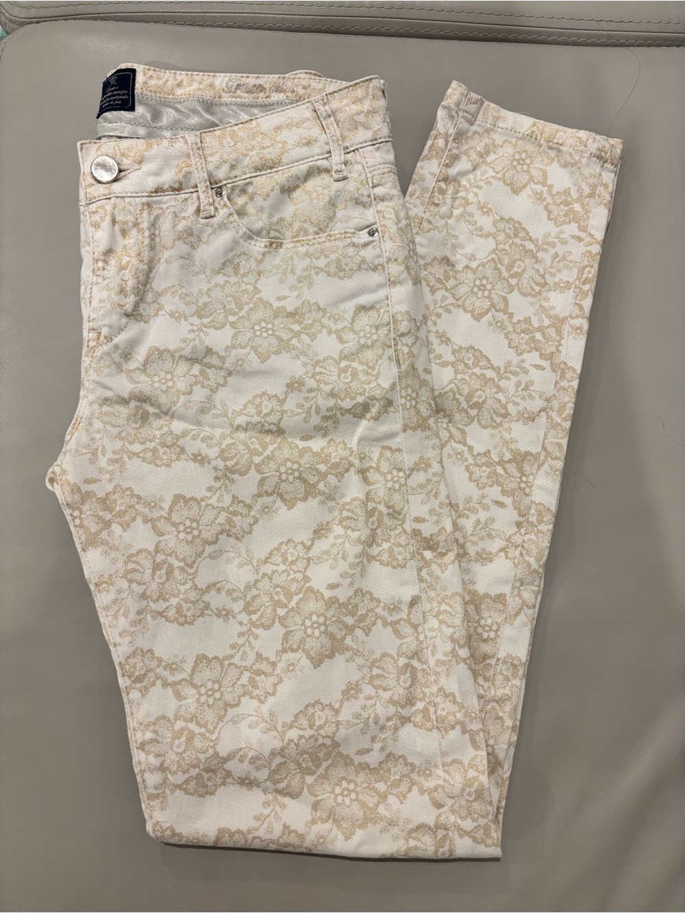 Tramarossa Grace Slim Skinny Gold print Jeans Made in Italy